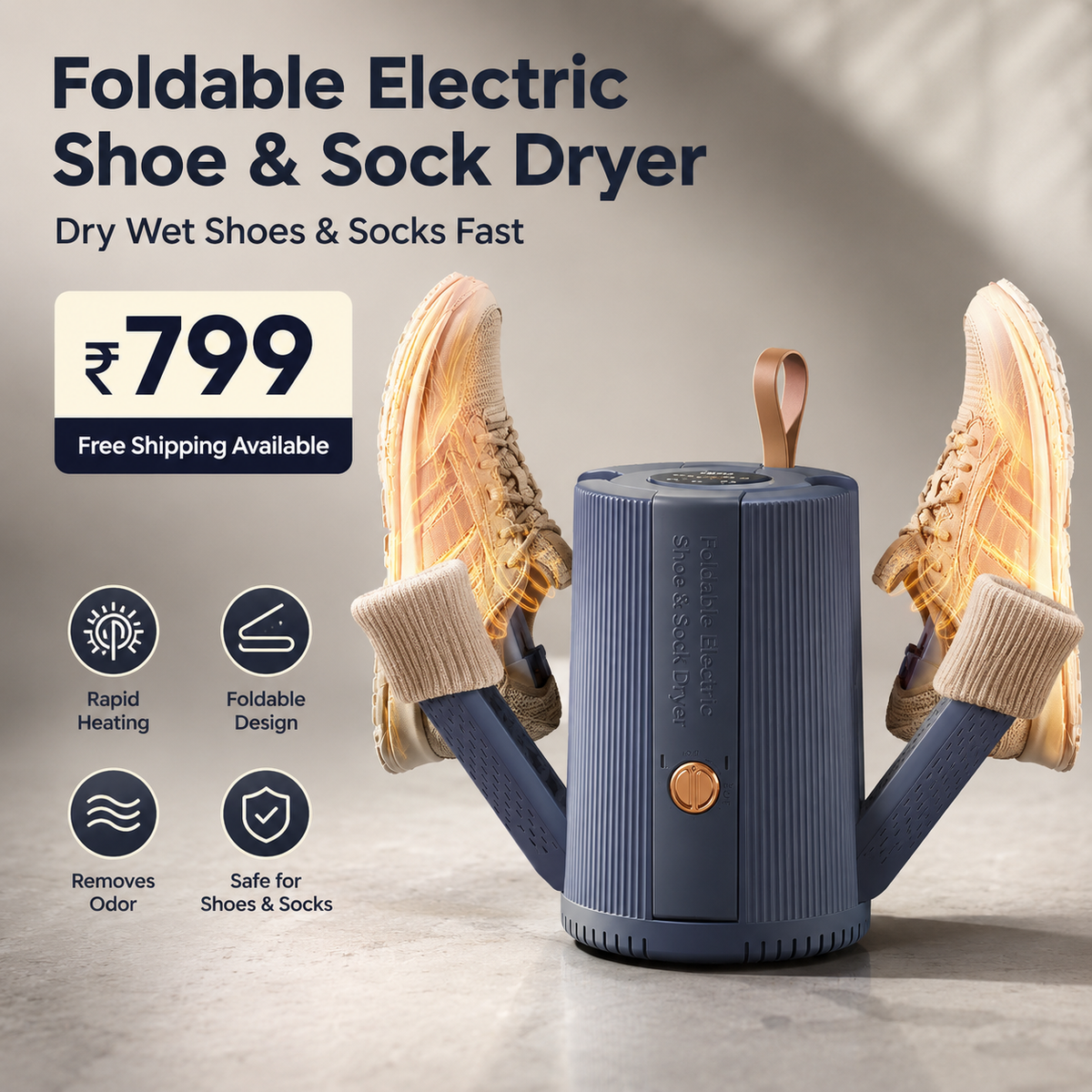Foldable Electric Shoe & Sock Dryer