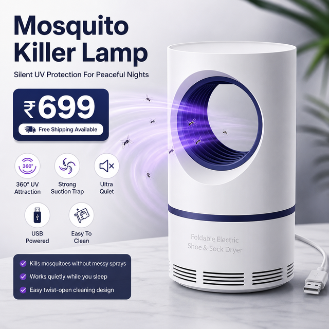 Mosquito Killer Lamp – Chemical-Free UV Trap for Bedrooms (Safe for Kids & Pets)