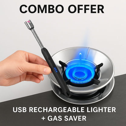 Combo USB Rechargeable Lighter & Gas Saver