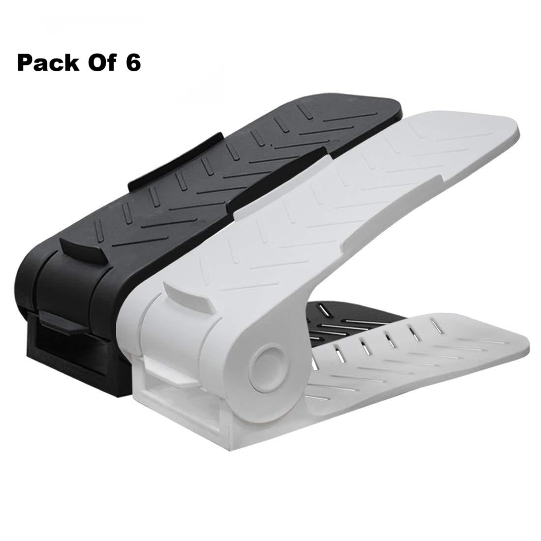 Space Savers Shoe Rack Cabinets Storage Plastic Adjustable (Pack Of 6)