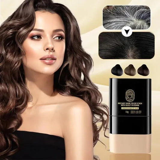 Instant Gray Hair Dye Stick with Comb — 2-in-1 Root Touch-Up, Sweat-Proof & Washable