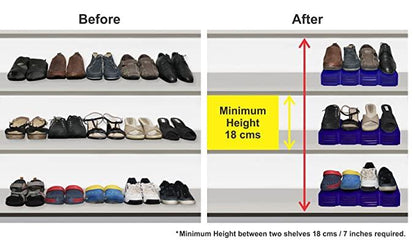 Space Savers Shoe Rack Cabinets Storage Plastic Adjustable (Pack Of 6)